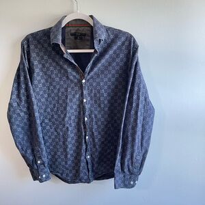 Gucci GG cotton denim jacquard shirt men’s medium 15 3/4 40